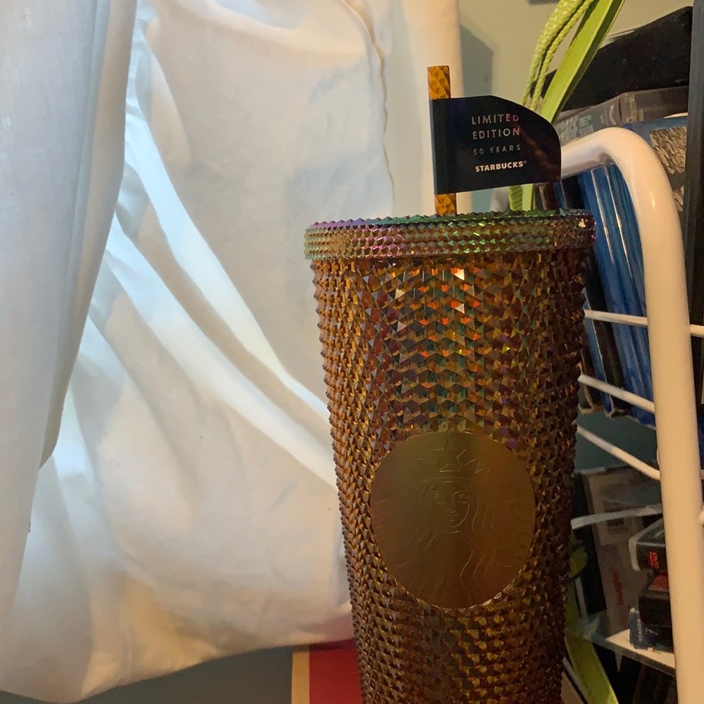 Starbucks gold studded 50th anniversary cup